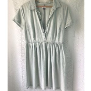 Old Navy button up light blue cotton dress